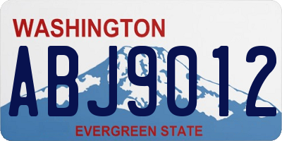 WA license plate ABJ9012