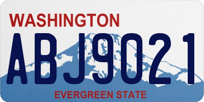 WA license plate ABJ9021