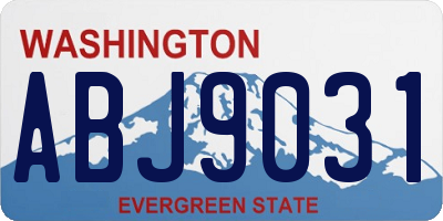 WA license plate ABJ9031