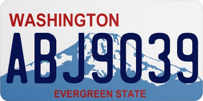 WA license plate ABJ9039