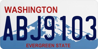 WA license plate ABJ9103