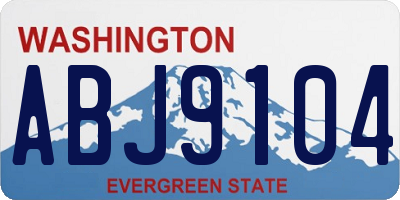 WA license plate ABJ9104
