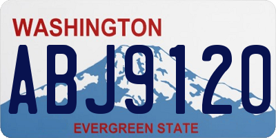 WA license plate ABJ9120