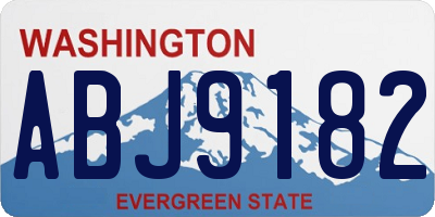 WA license plate ABJ9182