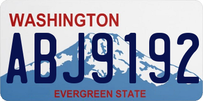 WA license plate ABJ9192