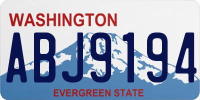 WA license plate ABJ9194