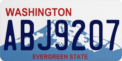 WA license plate ABJ9207