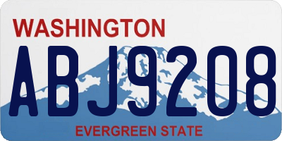 WA license plate ABJ9208