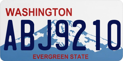WA license plate ABJ9210