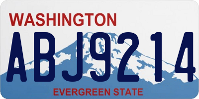 WA license plate ABJ9214