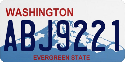 WA license plate ABJ9221