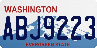WA license plate ABJ9223
