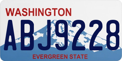 WA license plate ABJ9228