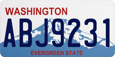 WA license plate ABJ9231