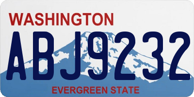 WA license plate ABJ9232