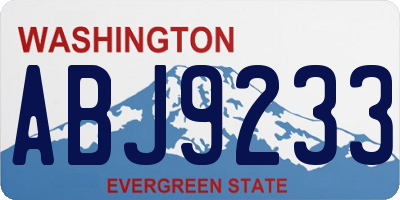 WA license plate ABJ9233