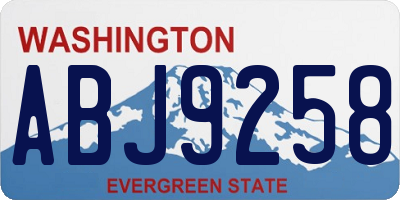 WA license plate ABJ9258