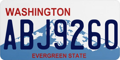 WA license plate ABJ9260