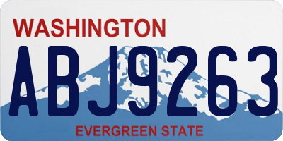 WA license plate ABJ9263