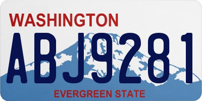 WA license plate ABJ9281