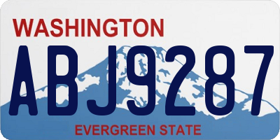 WA license plate ABJ9287