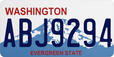 WA license plate ABJ9294