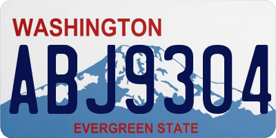 WA license plate ABJ9304