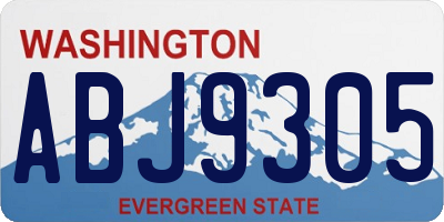 WA license plate ABJ9305