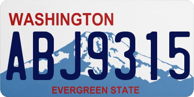 WA license plate ABJ9315