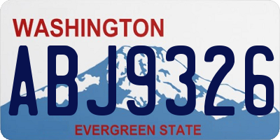 WA license plate ABJ9326