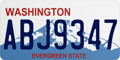 WA license plate ABJ9347