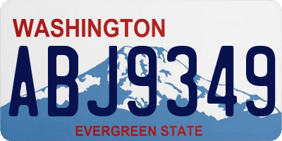 WA license plate ABJ9349