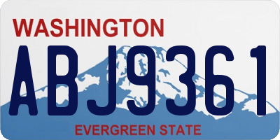 WA license plate ABJ9361