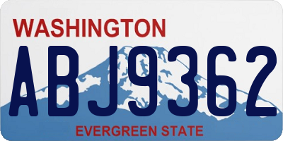 WA license plate ABJ9362