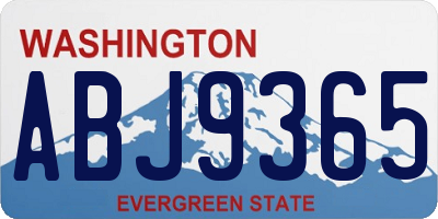 WA license plate ABJ9365