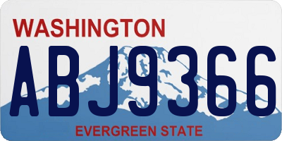 WA license plate ABJ9366