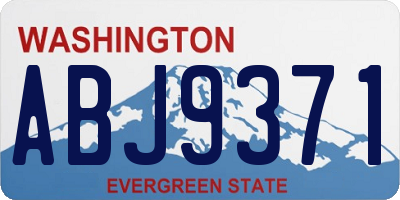 WA license plate ABJ9371