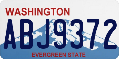 WA license plate ABJ9372