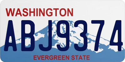 WA license plate ABJ9374