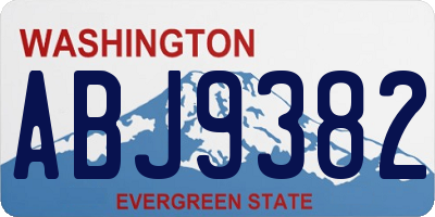 WA license plate ABJ9382