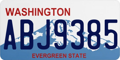 WA license plate ABJ9385
