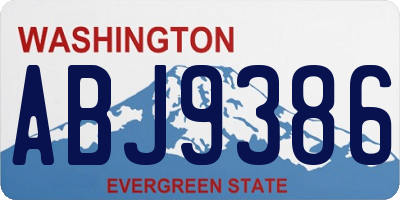 WA license plate ABJ9386