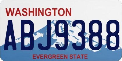 WA license plate ABJ9388