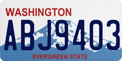 WA license plate ABJ9403
