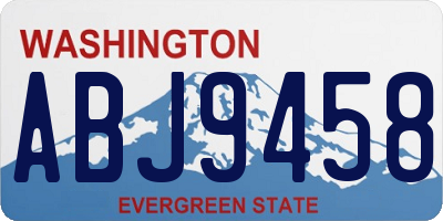 WA license plate ABJ9458