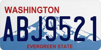 WA license plate ABJ9521