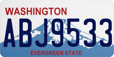WA license plate ABJ9533