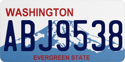 WA license plate ABJ9538