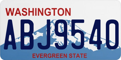 WA license plate ABJ9540