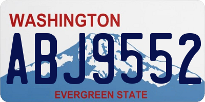 WA license plate ABJ9552